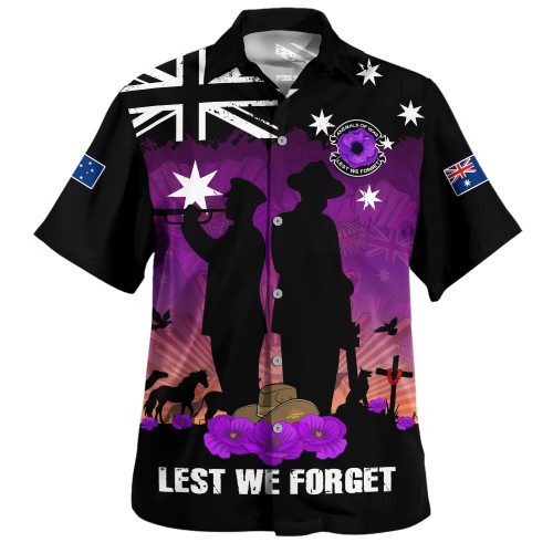 Australia Hawaiian Shirt Anzac Day Remembering Service Animals Sacrifice