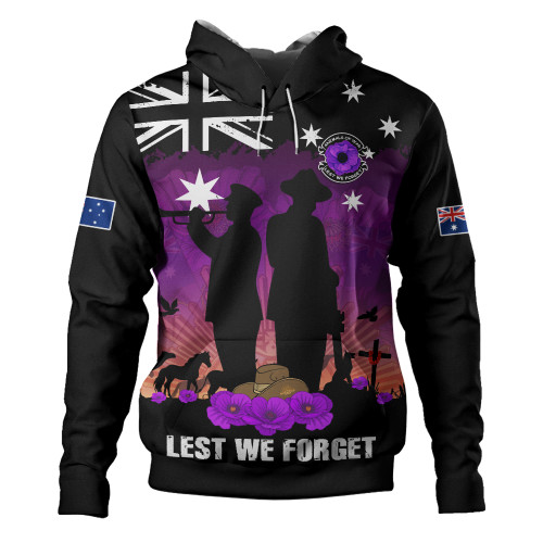 Australia Hoodie Anzac Day Remembering Service Animals Sacrifice