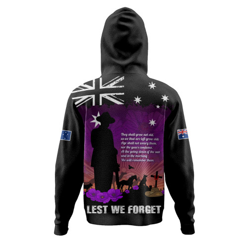 Australia Hoodie Anzac Day Remembering Service Animals Sacrifice