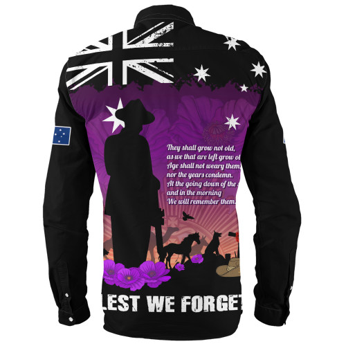 Australia Long Sleeve Shirt Anzac Day Remembering Service Animals Sacrifice