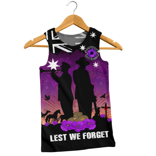 Australia Men Singlet Anzac Day Remembering Service Animals Sacrifice