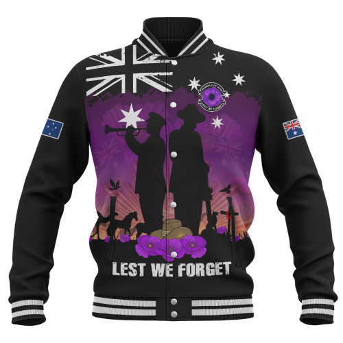 Australia Baseball Jacket Anzac Day Remembering Service Animals Sacrifice