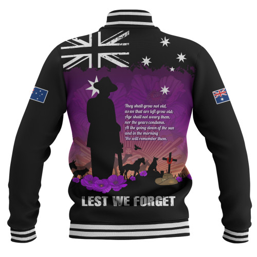 Australia Baseball Jacket Anzac Day Remembering Service Animals Sacrifice