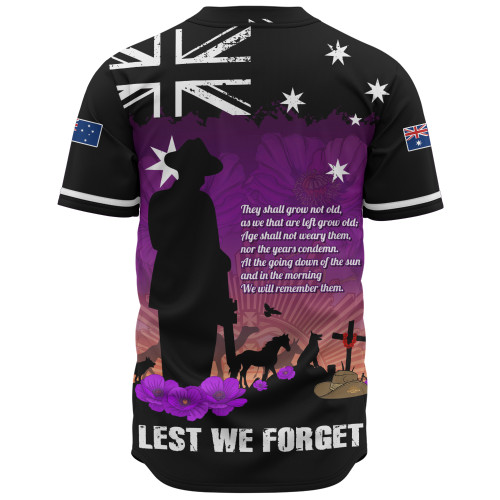 Australia Baseball Shirt Anzac Day Remembering Service Animals Sacrifice