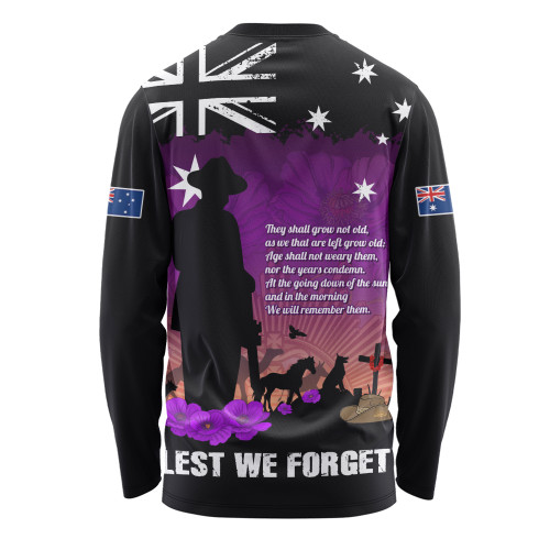 Australia Long Sleeve T-shirt Anzac Day Remembering Service Animals Sacrifice