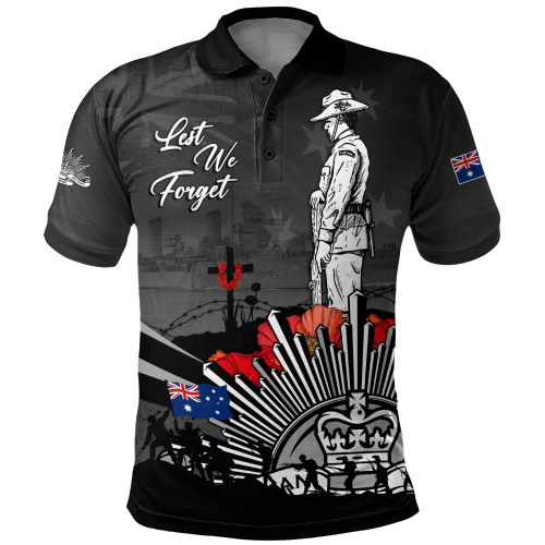 Australia Polo Shirt Anzac Day In Memory Of Brave Servicemen