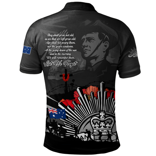 Australia Polo Shirt Anzac Day In Memory Of Brave Servicemen