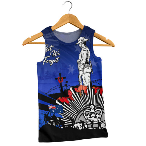 Australia Men Singlet Anzac Day In Memory Of Brave Servicemen