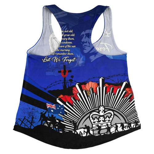 Australia Women Racerback Singlet Anzac Day In Memory Of Brave Servicemen