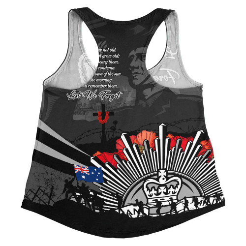Australia Women Racerback Singlet Anzac Day In Memory Of Brave Servicemen