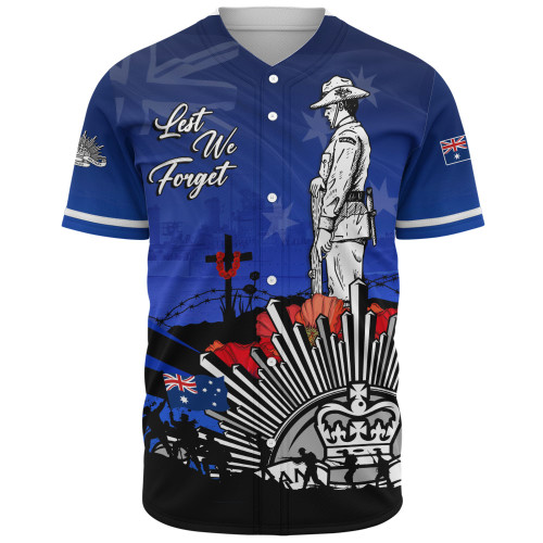 Australia Baseball Shirt Anzac Day In Memory Of Brave Servicemen