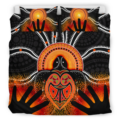 Australia Aboriginal Bedding Set - Indigenous Turtle Hand Art