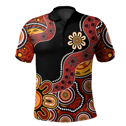 Australia Polo Shirts  Aboriginal Indigenous Dot Painting Art
