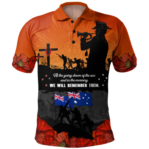 Australia Polo Shirt Anzac Day Lives Given In Service