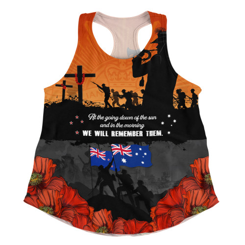 Australia Women Racerback Singlet Anzac Day Lives Given In Service