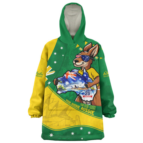 Australia Snug Hoodie Australia Day Kangaroo Green Gold Spirit 26 January Holiday