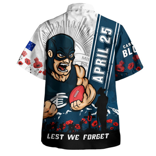 Carlton Hawaiian Shirt Anzac Day Lest We Forget Memorial