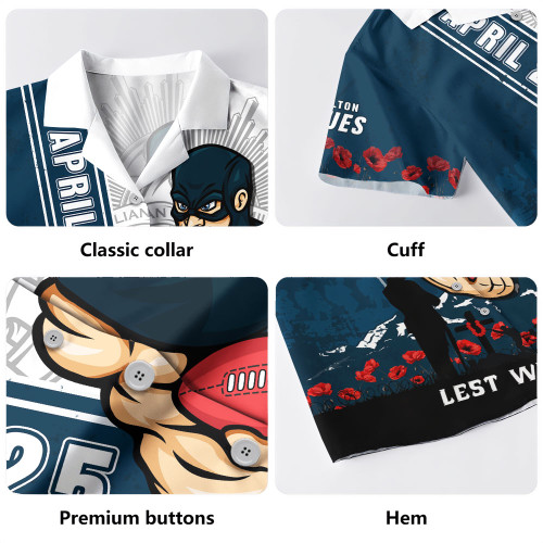 Carlton Hawaiian Shirt Anzac Day Lest We Forget Memorial