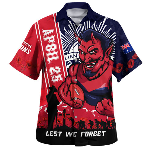 Melbourne Hawaiian Shirt Anzac Day Lest We Forget Memorial