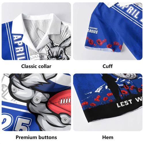 North Melbourne Hawaiian Shirt Anzac Day Lest We Forget Memorial