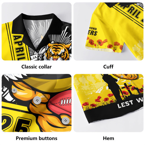 Richmond Hawaiian Shirt Anzac Day Lest We Forget Memorial