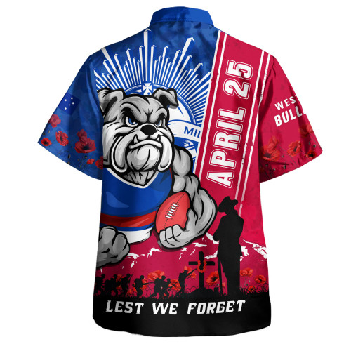 Western Bulldogs Hawaiian Shirt Anzac Day Lest We Forget Memorial
