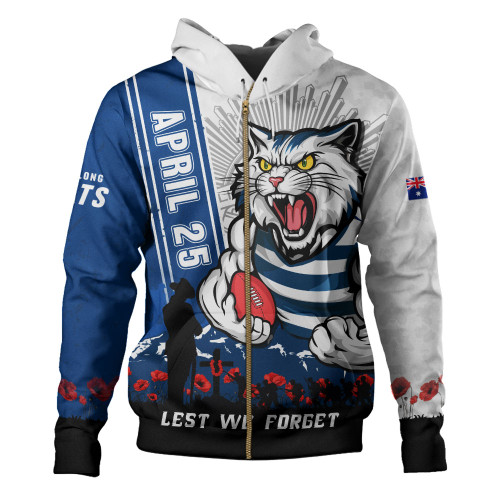 Geelong Cats Hoodie Anzac Day Lest We Forget Memorial