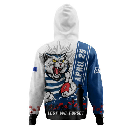 Geelong Cats Hoodie Anzac Day Lest We Forget Memorial