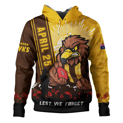 Hawthorn Hoodie Anzac Day Lest We Forget Memorial
