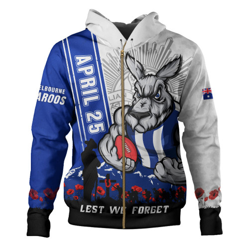 North Melbourne Hoodie Anzac Day Lest We Forget Memorial