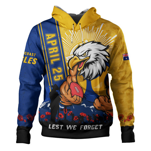 West Coast Eagles Hoodie Anzac Day Lest We Forget Memorial
