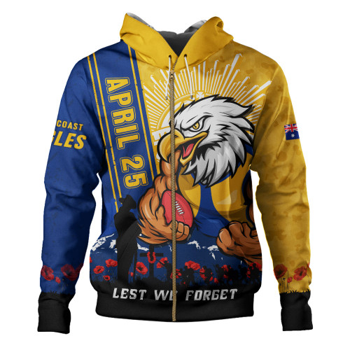 West Coast Eagles Hoodie Anzac Day Lest We Forget Memorial