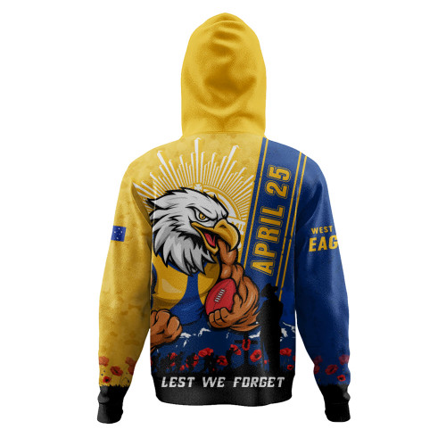 West Coast Eagles Hoodie Anzac Day Lest We Forget Memorial