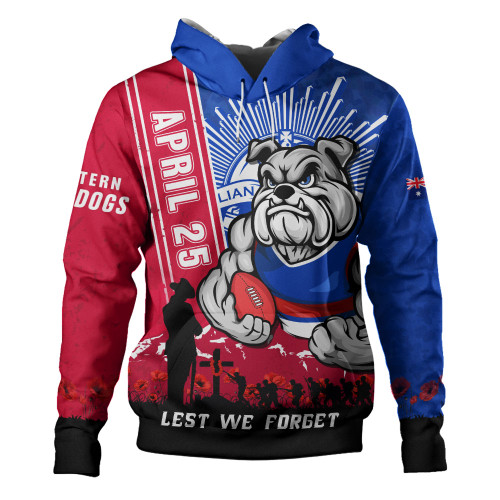 Western Bulldogs Hoodie Anzac Day Lest We Forget Memorial