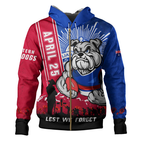 Western Bulldogs Hoodie Anzac Day Lest We Forget Memorial