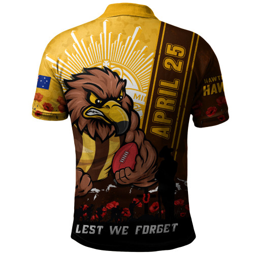 Hawthorn Polo Shirt Anzac Day Lest We Forget Memorial