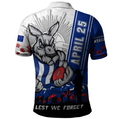 North Melbourne Polo Shirt Anzac Day Lest We Forget Memorial