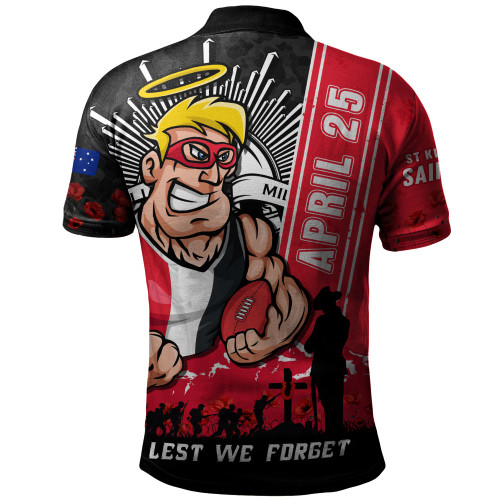 St Kilda Polo Shirt Anzac Day Lest We Forget Memorial