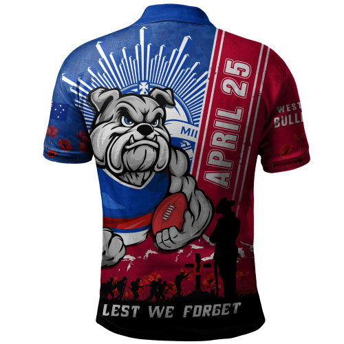 Western Bulldogs Polo Shirt Anzac Day Lest We Forget Memorial