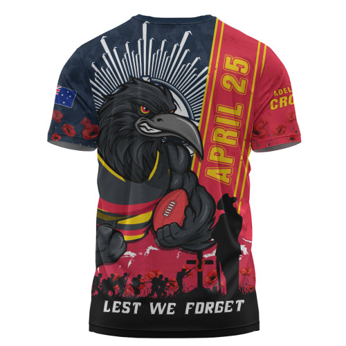 Adelaide Crows T-Shirt Anzac Day Lest We Forget Memorial