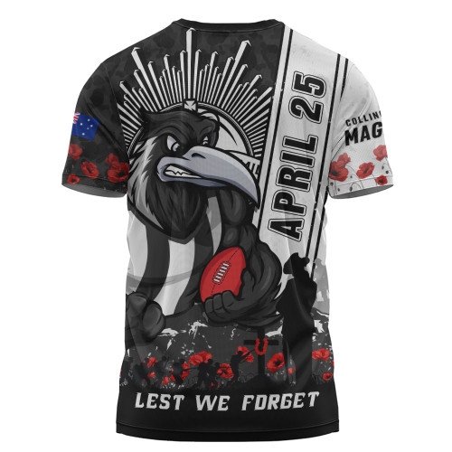 Collingwood T-Shirt Anzac Day Lest We Forget Memorial