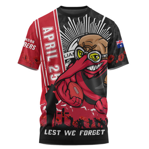 Essendon T-Shirt Anzac Day Lest We Forget Memorial