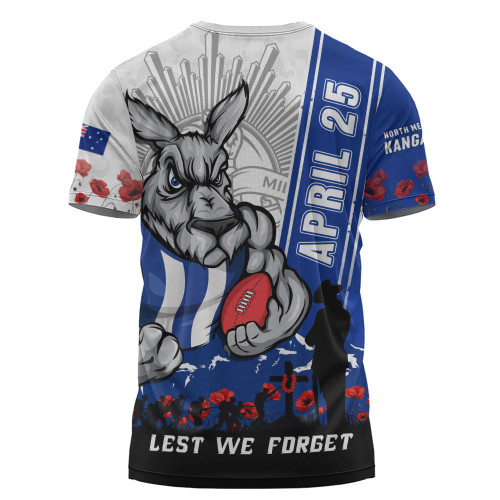 North Melbourne T-Shirt Anzac Day Lest We Forget Memorial