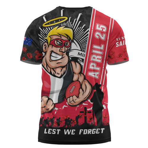 St Kilda T-Shirt Anzac Day Lest We Forget Memorial