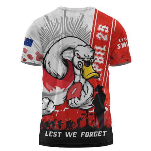 Sydney Swans T-Shirt Anzac Day Lest We Forget Memorial