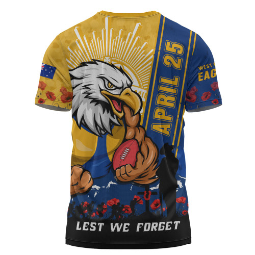 West Coast Eagles T-Shirt Anzac Day Lest We Forget Memorial