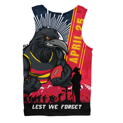 Adelaide Crows Men Singlet Anzac Day Lest We Forget Memorial