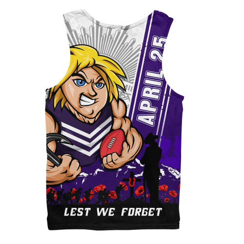 Fremantle Men Singlet Anzac Day Lest We Forget Memorial