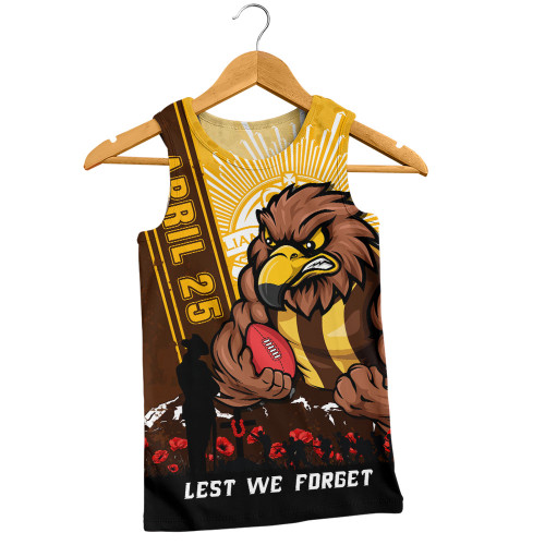 Hawthorn Men Singlet Anzac Day Lest We Forget Memorial