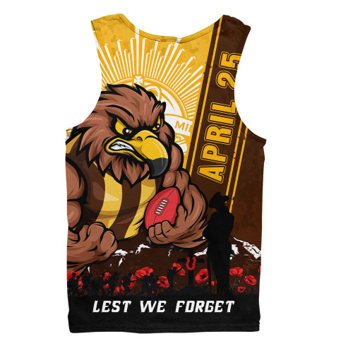 Hawthorn Men Singlet Anzac Day Lest We Forget Memorial